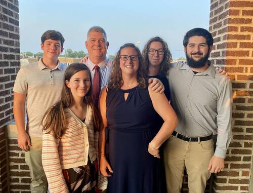 Patrick Langan with his family