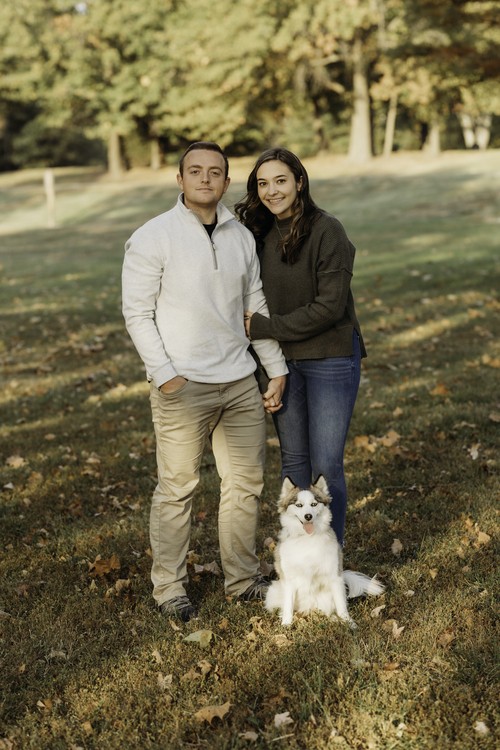 Jacob Sanders with his wife and dog